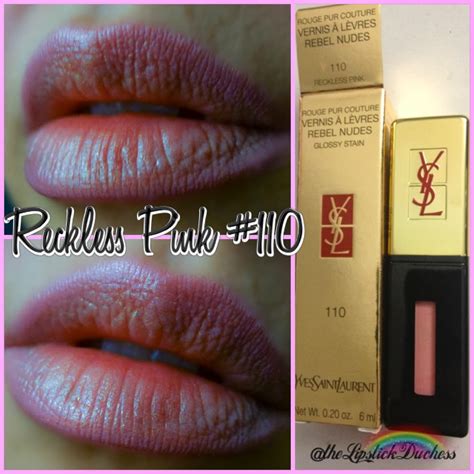 YSL 110 Reckless Pink Rebel Nudes Glossy Stain 